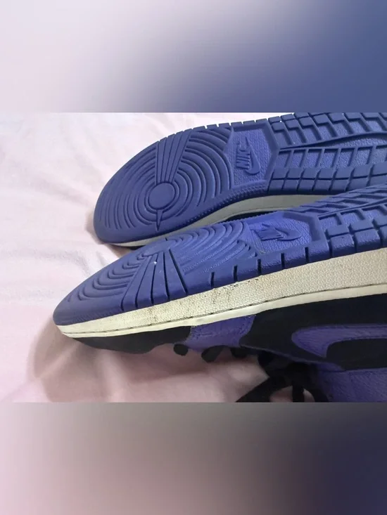 Nike Air Jordan 1 Mid Black Dark Concord Purple Sneakers Shoes 7Y Men’s 7 - Picture 10 of 12